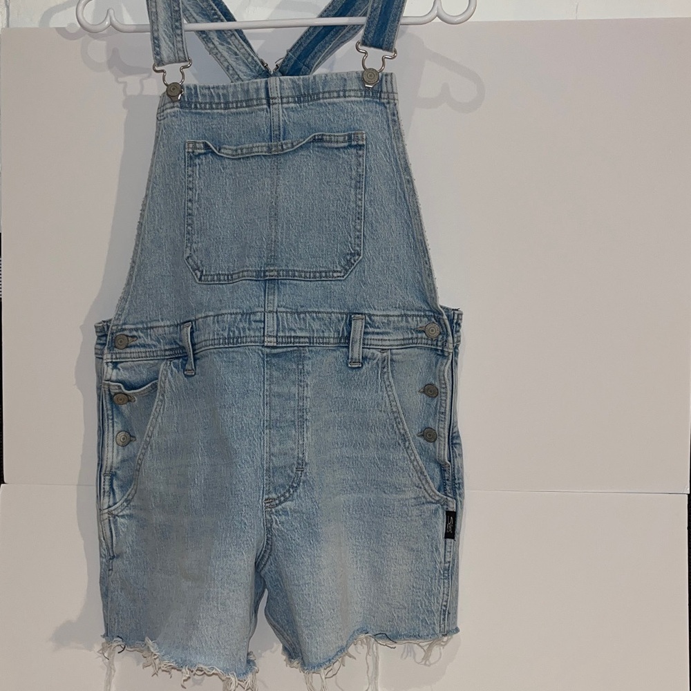 Silver Jeans Light Blue Denim Short Overalls